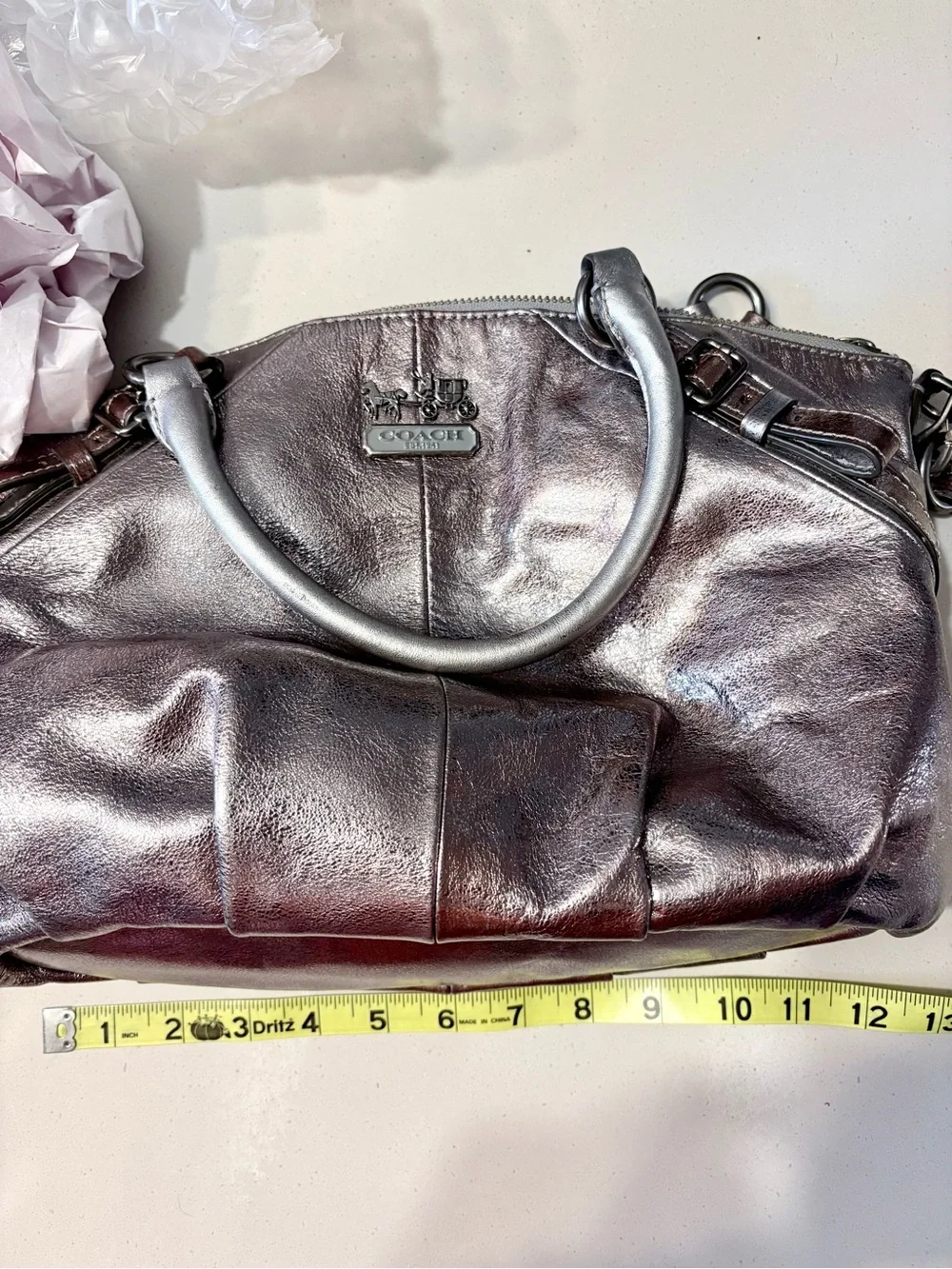 Coach Madison Sophia in metallic silvery lavender